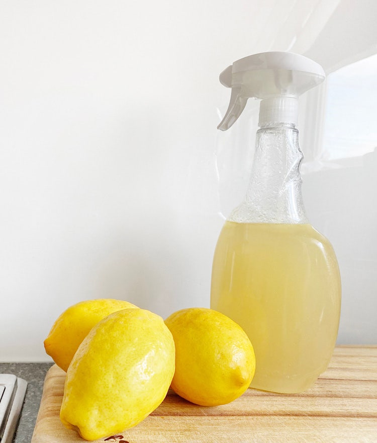 DIY cleaning solution made with fresh lemons